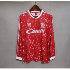 Liverpool 89/91 Home Red Long Sleeve Soccer Jersey